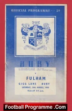 Bury v Fulham 1955 - football programme