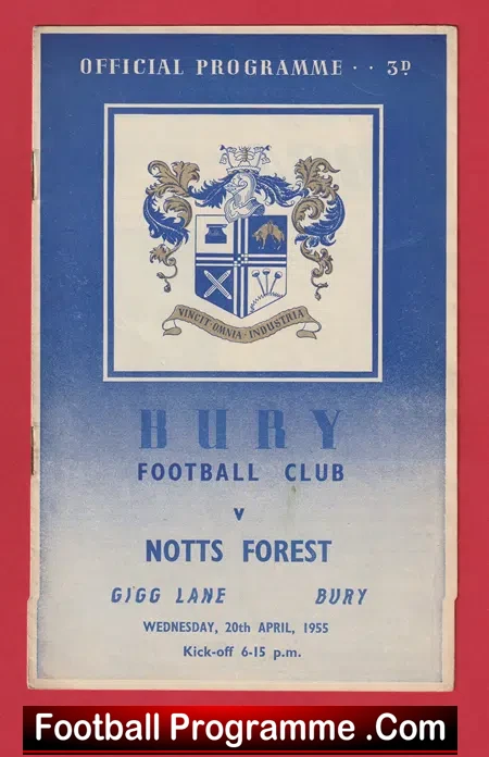 Bury v Nottingham Forest 1955
