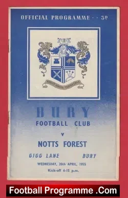 Bury v Nottingham Forest 1955