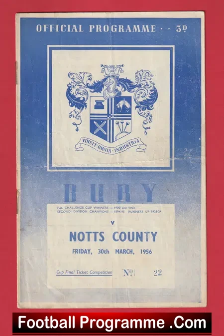 Bury v Notts County 1956
