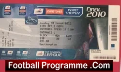 Carlsile United v Southampton 2010 – League Trophy Final Ticket