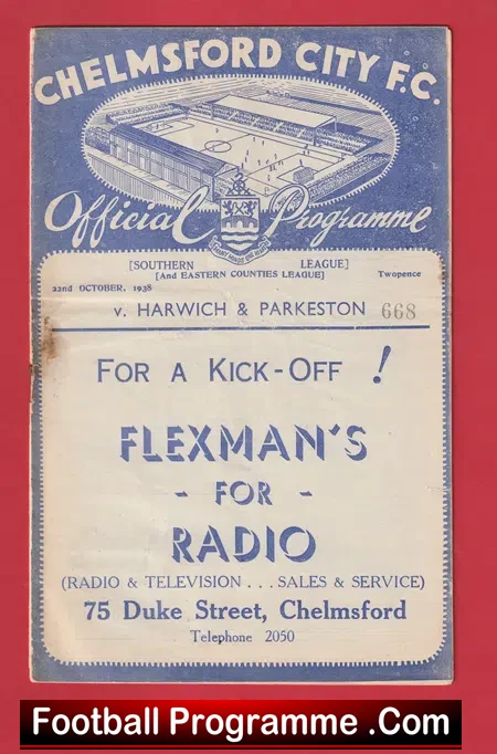 Chelmsford City v Harwich Parkeston 1938 – 1930s