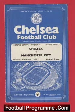 Chelsea v Manchester City 1957 - 1950s - football programme