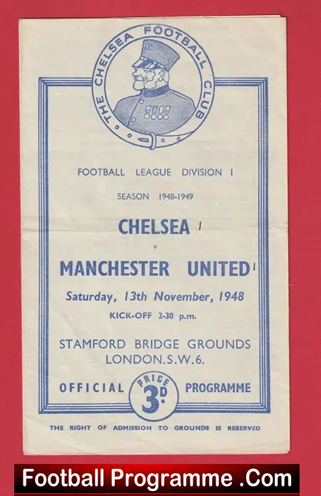 Chelsea v Manchester United 1948 – 1940s Football Programme