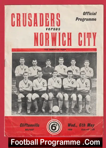 Crusaders v Norwich City 1959 – Belfast Ireland 1950s
