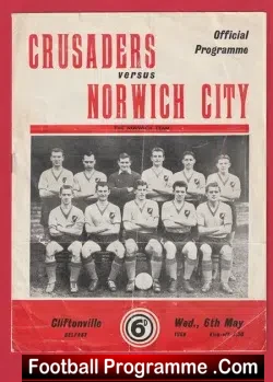 Crusaders v Norwich City 1959 – Belfast Ireland 1950s