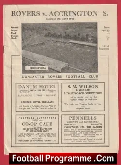 Doncaster Rovers v Accrington Stanley 1949 – 1940’s Programme