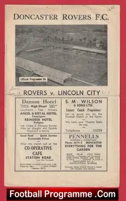 Doncaster Rovers v Lincoln City 1947 - 1940's Programmes - football programme