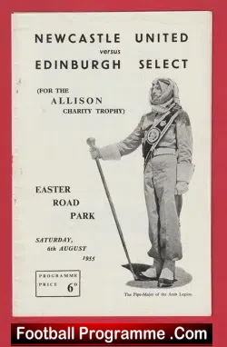Edinburgh Select v Newcastle United 1955 Charity Trophy Scotland