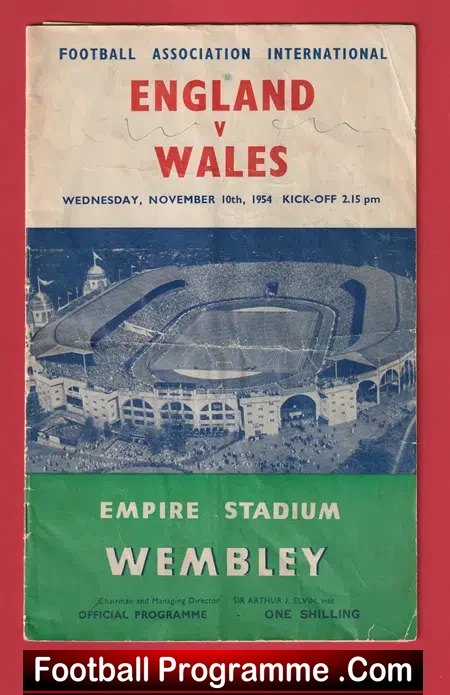 England v Wales 1954 – Multi Autographed SIGNED