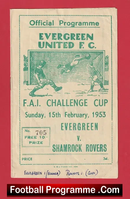 Evergreen United v Shamrock Rovers 1953 – Ireland Irish