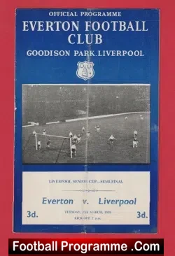 Everton v Liverpool 1958 - Senior Cup Final - football programme