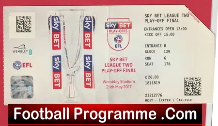 Exeter City v Blackpool 2017 – League Two playoff Final Ticket