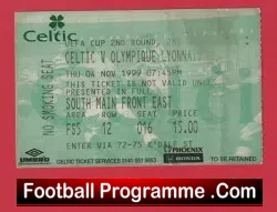 Glasgow Celtic v Olympique Lyonnais 1999 – Football Ticket Lyon