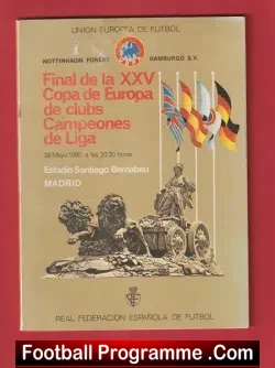 Hamburg v Nottingham Forest 1980 – European Cup Final in Madrid