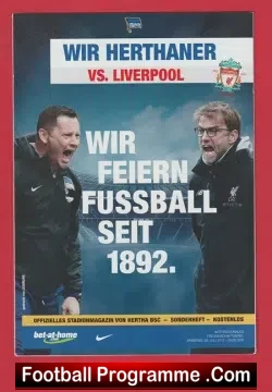 Hertha BSC v Liverpool 2017 - Pre Season Berlin Germany - football programme