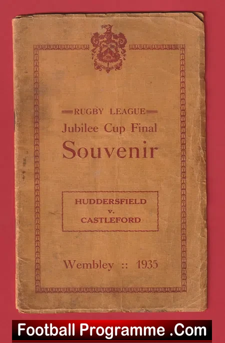 Huddersfield Rugby Jubilee Cup Final Souvenir Brochure 1935