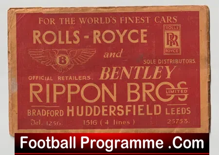 Huddersfield Rugby Jubilee Cup Final Souvenir Brochure 1935