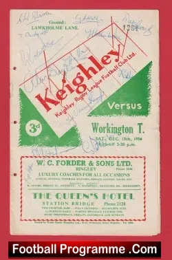Keighley Rugby v Workington Town 1956 – Multi Autographed SIGNED