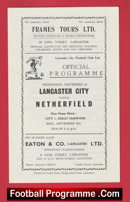 Lancaster City v Netherfield 1965