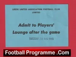 Leeds United v Manchester United 1990 – Players Lounge Ticket