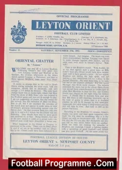 Leyton Orient v Newport County 1952