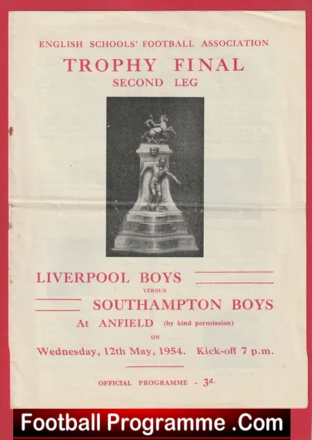 Liverpool Boys v Southampton Boys 1954 – School Trophy Cup Final