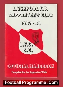 Liverpool Football Club Official Handbook 1987 - 1988 - football memorabilia