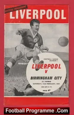 Liverpool v Birmingham City 1964 - 1960s - football programme