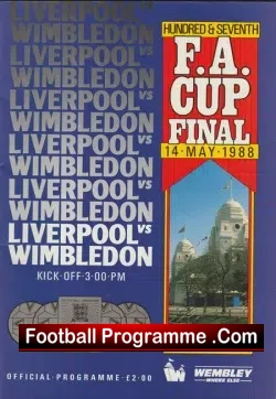 Liverpool v Wimbledon 1988 - FA Cup Final Wembley + Ticket - football memorabilia
