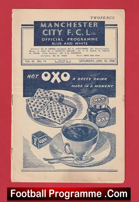 Manchester City v Barnsley 1948 – 1940s Programmes