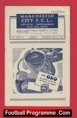 Manchester City v Burnley 1947 – 1940’s Man City Programmes