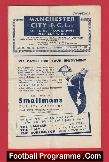 Manchester City v Huddersfield Town 1949 – SIGNED Bert Trautmann