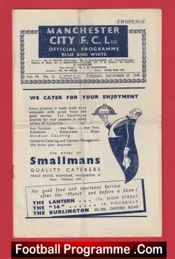 Manchester City v Huddersfield Town 1949 - SIGNED Trauttmann