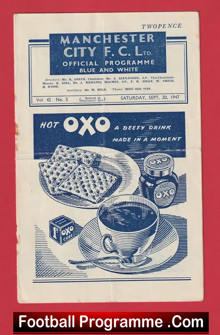 Manchester City v Manchester United 1947 – Man City 1940s
