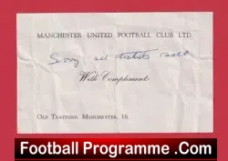 Manchester United Football Club Comps Ticket