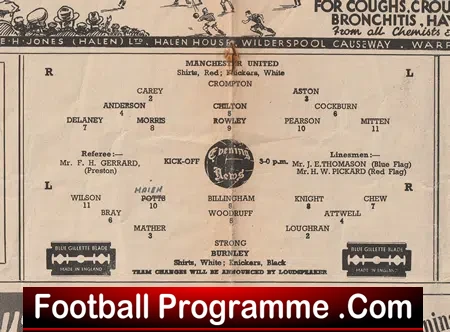 Manchester United v Arsenal 1949 - 1940s Manchester Utd