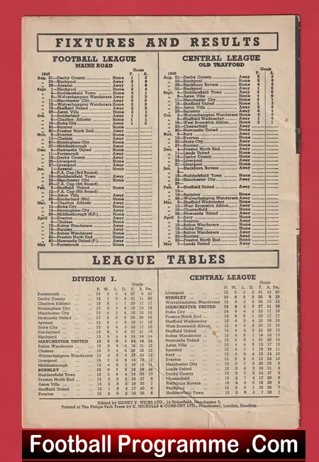 Manchester United v Arsenal 1949 - 1940s Manchester Utd