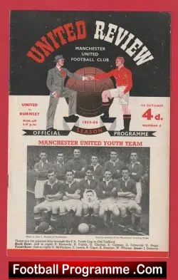 Manchester United v Burnley 1953 - 1950s Man United - football programme