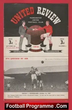 Manchester United v Charlton Athletic 1949 - Tommy Bogan First - football programme