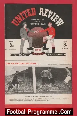 Manchester United v Huddersfield Town 1949 - Man Utd 1940's - football programme