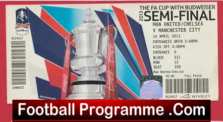 Manchester United v Manchester City 2013 – FAC Semi Final Ticket