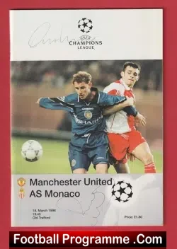Manchester United v Monaco 1997 - Man Utd SIGNED - football programme