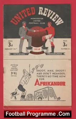 Manchester United v Preston 1948 – 1940’s Man Utd 14th Feb
