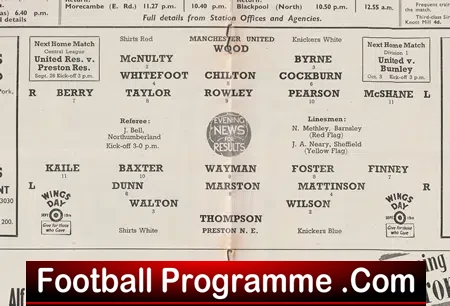 Manchester United v Preston 1953 - Man Utd 1950s