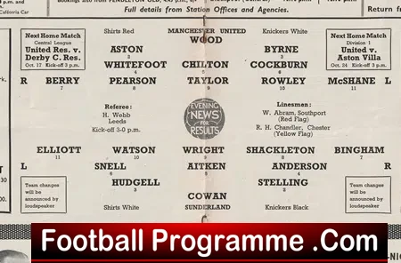 Manchester United v Sunderland 1953 - Man Utd 1950s
