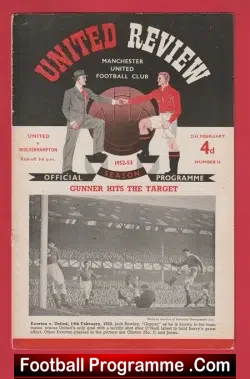 Manchester United v Wolves 1953 - 1950s Man United - football programme