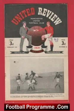 Manchester United v Yeovil Town 1949 - 1940's Man Utd = 8 - Nil - football programme