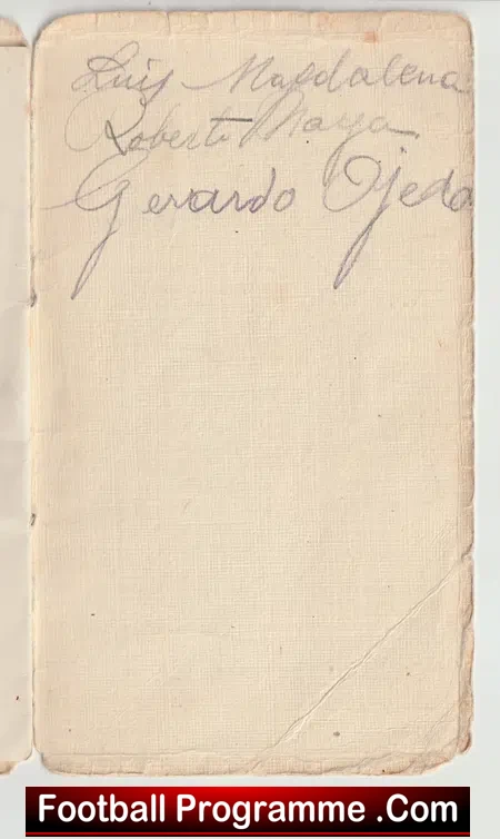Middlesex Wanderers Football Club Itinerary France + Spain 1921