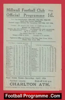Millwall v Southampton 1946 - 1940's